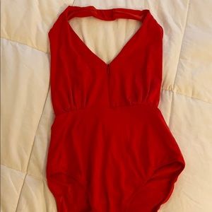 H&M Trend Red Halter One Piece Swimsuit
